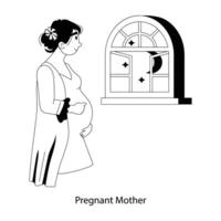 trendig gravid mor vektor