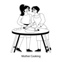 modisch Mutter Kochen vektor