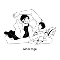 modisch Mama Yoga vektor