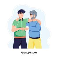 trendig morfar kärlek vektor