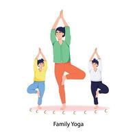 modisch Familie Yoga vektor