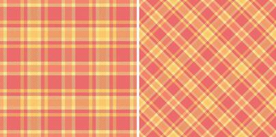 Stoff Hintergrund von Textur Muster Plaid mit ein nahtlos prüfen Tartan Textil. vektor