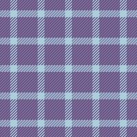 sinnlich Textil- Plaid nahtlos, periodisch Tartan Textur Hintergrund. gestreift Muster prüfen Stoff im Pastell- und violett Farben. vektor