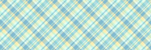 verträumt Hintergrund Textur Muster, breit Tartan Textil- nahtlos. Eleganz Stoff prüfen Plaid im Licht und cyan Farben. vektor