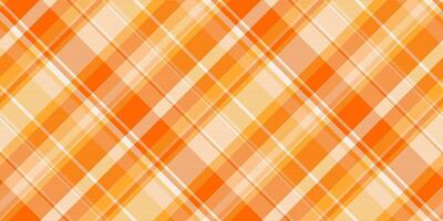 Sofa nahtlos Textil- Plaid, ethnisch Textur Muster Schottenstoff. Mutter Hintergrund prüfen Stoff im hell und Orange Farben. vektor