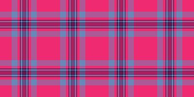 själv pläd tartan, lantlig tyg textur mönster. pyjamas bakgrund kolla upp sömlös textil- i rosa och blå färger. vektor