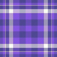 Clan Plaid Stoff Textil, Länge nahtlos Tartan . Lappen Hintergrund Muster Textur prüfen im Indigo und violett Farben. vektor