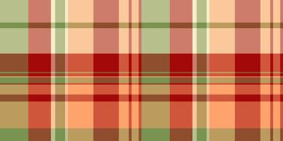 Kleid Textil- Tartan nahtlos, Netz Plaid Textur . Neu prüfen Stoff Hintergrund Muster im rot und Orange Farben. vektor