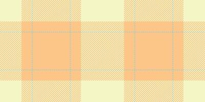 mogna sömlös pläd bakgrund, miljö tyg kolla upp tartan. vikta textil- textur mönster i ljus och orange färger. vektor
