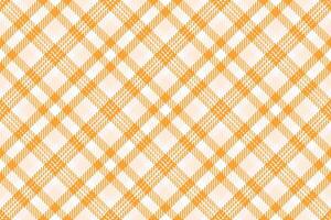 chic sömlös textur tyg, bakgrund tartan textil- pläd. handduk kolla upp bakgrund mönster i orange och vit färger. vektor