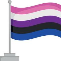 Genderfluid Stolz Flagge isoliert auf Weiß Hintergrund Illustration vektor