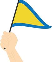 Hand halten und erziehen das Auxiliar maritim Flagge Ersatz Nummer 1 Illustration vektor