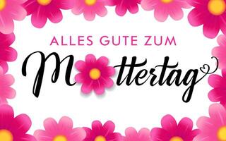 glücklich Mutter Tag Deutsche Gruß Karte. Postkarte Design vektor