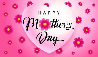 glücklich Mutter Tag Gruß Karte Design mit Blumen- Hintergrund vektor