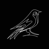fågel minimal design hand dragen ett linje stil teckning, fågel ett linje konst kontinuerlig teckning, fågel enda linje konst vektor