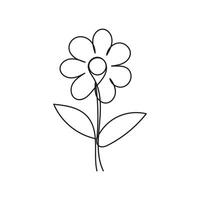 Blume Pflanze minimal Design Hand gezeichnet einer Linie Stil Zeichnung, Blume Pflanze einer Linie Kunst kontinuierlich Zeichnung, Blume Pflanze Single Linie Kunst vektor