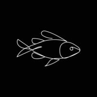 Fisch minimal Design Hand gezeichnet einer Linie Stil Zeichnung, Fisch einer Linie Kunst kontinuierlich Zeichnung, Fisch Single Linie Kunst vektor