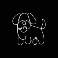 Hund einer Linie Kunst minimal Logo vektor