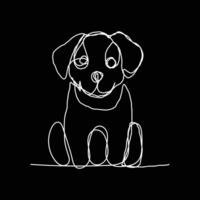 Hund einer Linie Kunst minimal Logo vektor