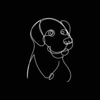 hund ett linje konst minimal logotyp vektor
