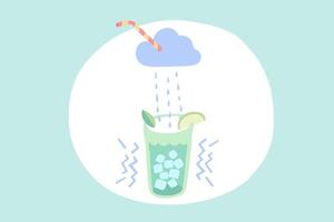 Glas von Limonade, Wolke und Regen Cocktail vektor