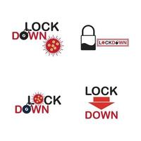 Lockdown-Logo-Vektor-Illustration-Design-Vorlage vektor