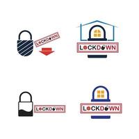 Lockdown-Logo-Vektor-Illustration-Design-Vorlage vektor