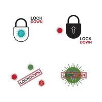 Lockdown-Logo-Vektor-Illustration-Design-Vorlage vektor