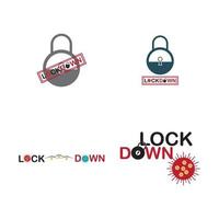 Lockdown-Logo-Vektor-Illustration-Design-Vorlage vektor