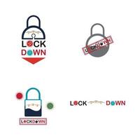 Lockdown-Logo-Vektor-Illustration-Design-Vorlage vektor