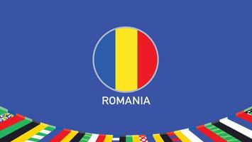 Rumänien Emblem Flagge Teams europäisch Nationen 2024 abstrakt Länder europäisch Deutschland Fußball Symbol Logo Design Illustration vektor