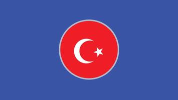 turkiye flagga emblem europeisk nationer 2024 lag länder europeisk Tyskland fotboll symbol logotyp design illustration vektor