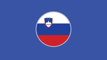 slovenien flagga emblem europeisk nationer 2024 lag länder europeisk Tyskland fotboll symbol logotyp design illustration vektor