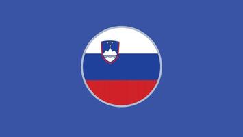 Slowenien Flagge Emblem europäisch Nationen 2024 Teams Länder europäisch Deutschland Fußball Symbol Logo Design Illustration vektor