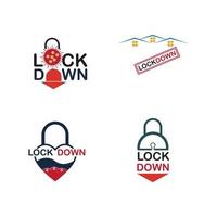 Lockdown-Logo-Vektor-Illustration-Design-Vorlage vektor