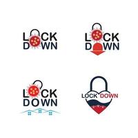 Lockdown-Logo-Vektor-Illustration-Design-Vorlage vektor