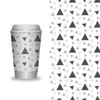 nehmen Weg Kaffee Verpackung Vorlagen und Design Elemente zum Kaffee Geschäfte - - Karton Tasse mit nahtlos Muster. vektor