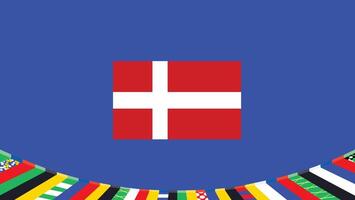 Dänemark Flagge europäisch Nationen 2024 Teams Länder europäisch Deutschland Fußball Symbol Logo Design Illustration vektor