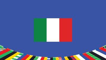 Italien Flagge Symbol europäisch Nationen 2024 Teams Länder europäisch Deutschland Fußball Logo Design Illustration vektor