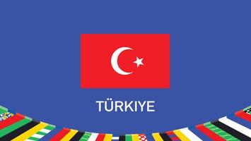 turkiye flagga lag europeisk nationer 2024 symbol abstrakt länder europeisk Tyskland fotboll logotyp design illustration vektor