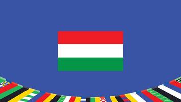 Ungarn Flagge Symbol europäisch Nationen 2024 Teams Länder europäisch Deutschland Fußball Logo Design Illustration vektor
