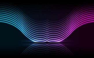 Blau ultraviolett Neon- Laser- Wellen Technologie Hintergrund vektor