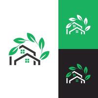 modern minimalistisk trädgård hus logotyp för landskapsarkitektur, gräsmatta vård företag, företag, handlare, etc. vektor
