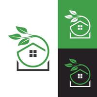modern minimalistisch Garten Haus Logo zum Landschaftsbau, Rasen Pflege Geschäft, Unternehmen, Händler, usw. vektor
