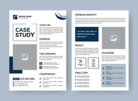 Fall Studie Layout Flyer. minimalistisch Geschäft Bericht mit einfach Design. Blau Farbe Akzent. vektor