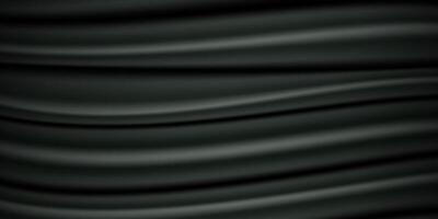 luxuriös Hintergrund von schwarz Seide Vorhang. Stoff mit ein Seide Textur. 3d Illustration vektor