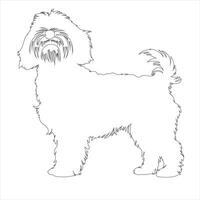 Hand gezeichnet havanese Hund Gliederung Illustration vektor