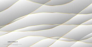 abstrakt bakgrund med guld vågor. lyx papper skära bakgrund, gyllene mönster, halvton gradienter, omslag mall, geometrisk former, modern minimal baner. 3d illustration. vektor