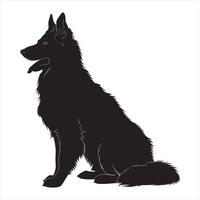 eben Illustration von Deutsche Schäfer Hund Silhouette vektor