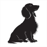 platt illustration av hund silhuett vektor